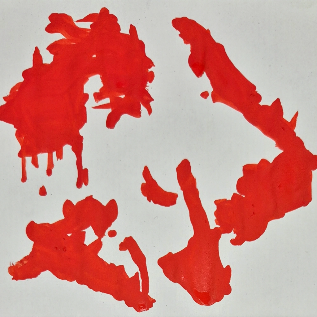 Early robotic painting result with the e-David abstraction framework, 2024