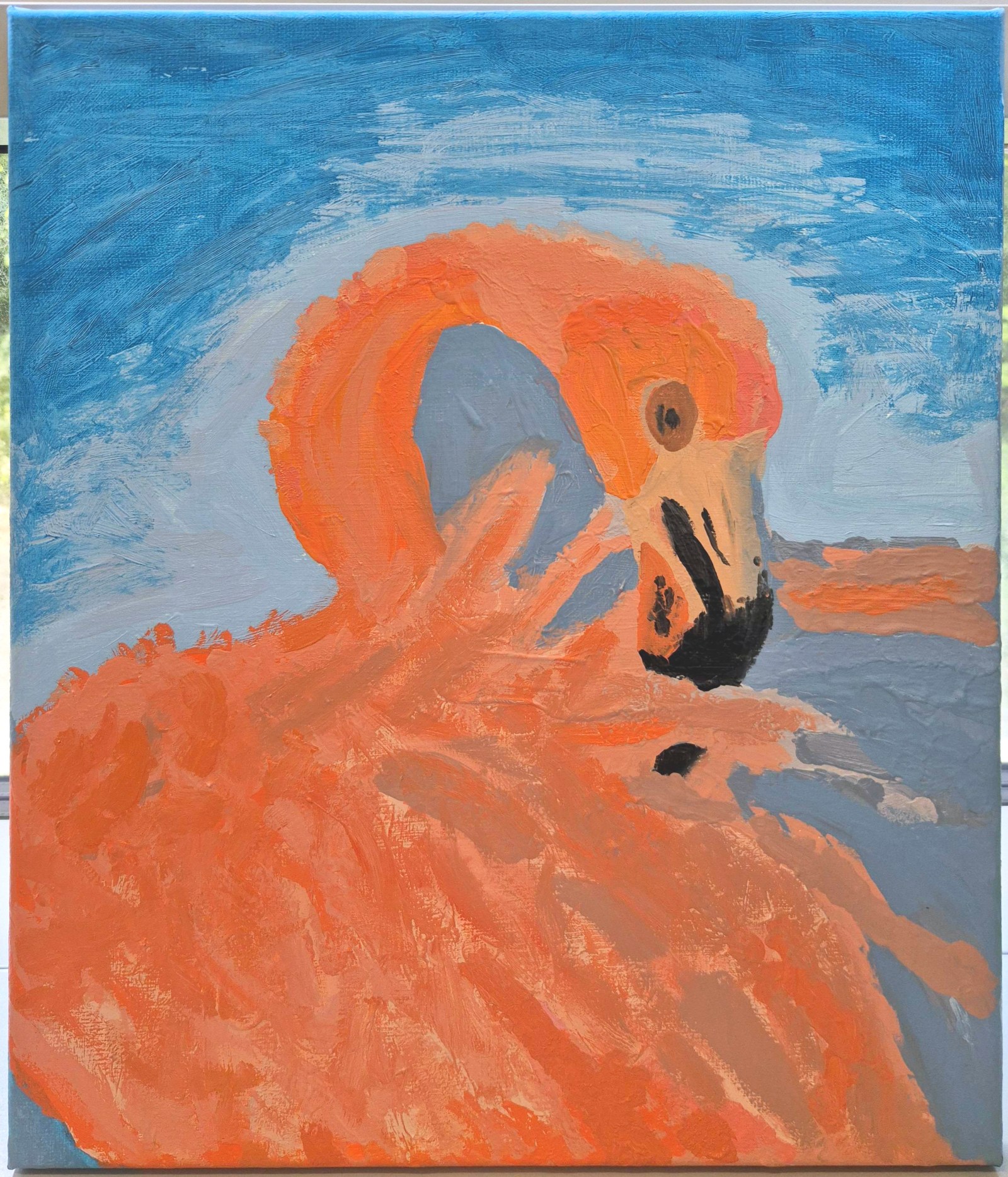 Robotic painting of a flamingo
