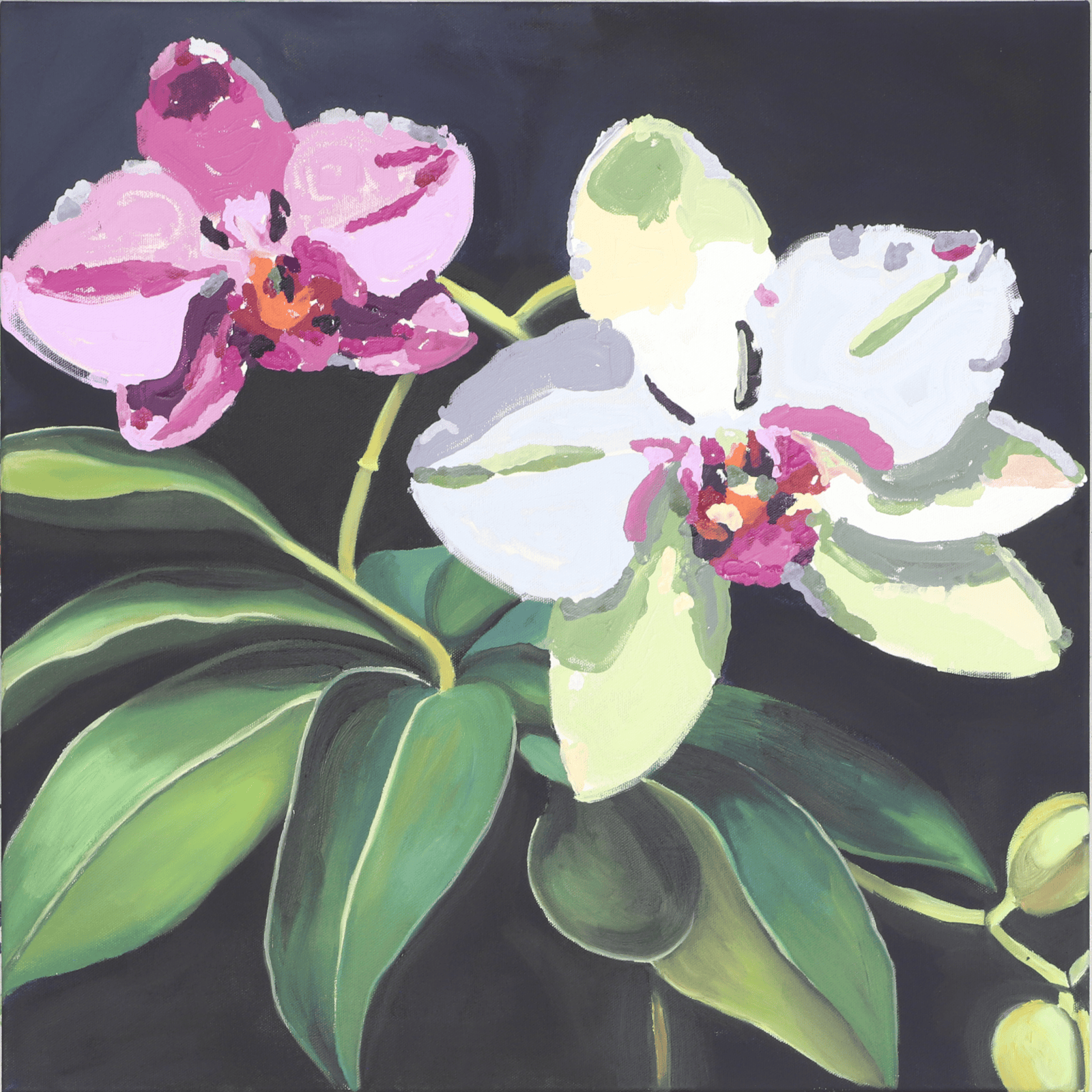 Orchid painting by Gretta Louw and e-David