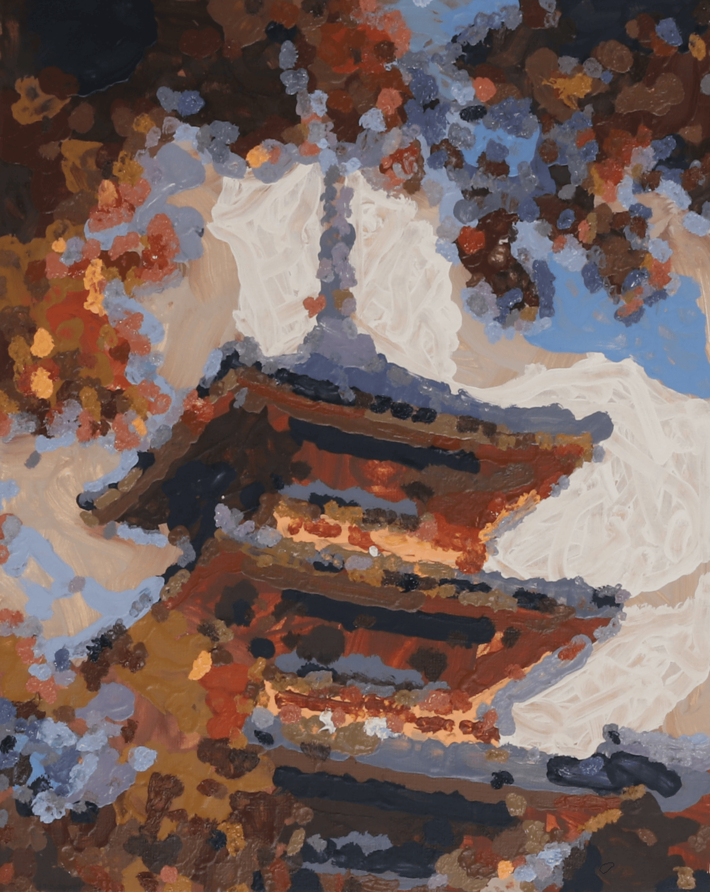 Robotic painting of a pagoda